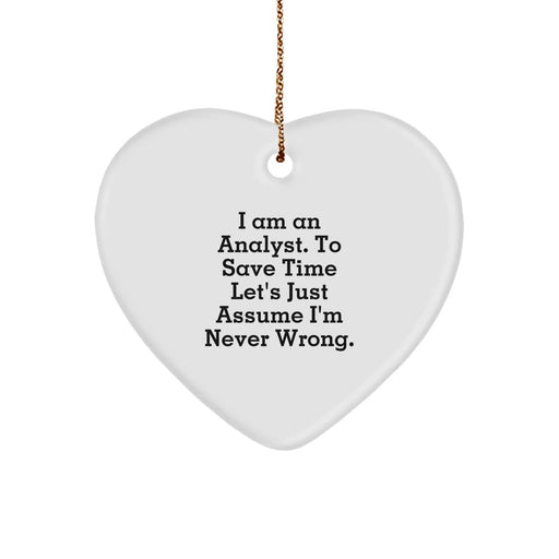 Funny Analyst Heart Ornament Gifts from Men to Friends - I Am An Analyst Heart Shaped Decorations for Christmas Unique Gifts - Image 1