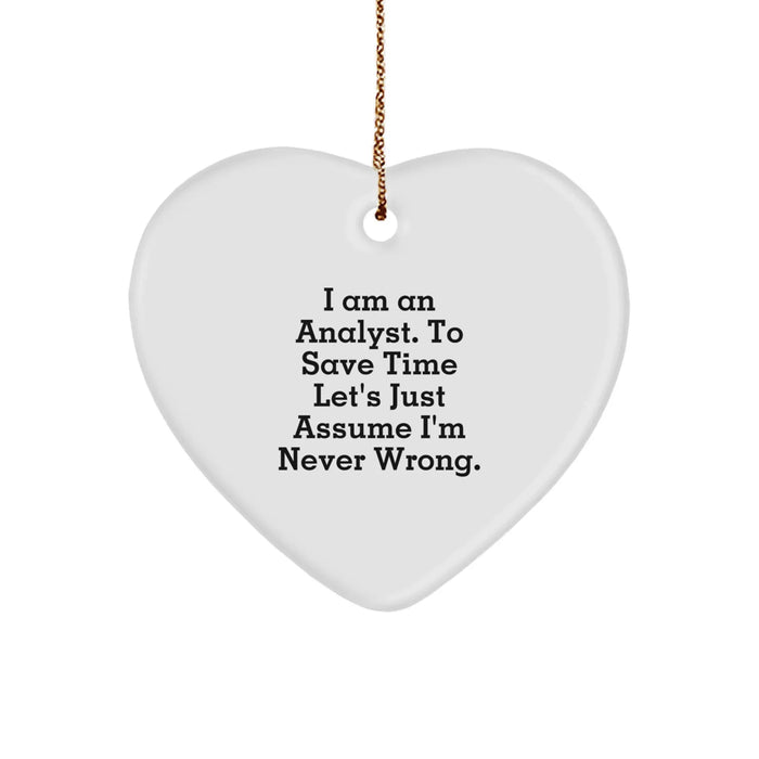 Funny Analyst Heart Ornament Gifts from Men to Friends - I Am An Analyst Heart Shaped Decorations for Christmas Unique Gifts - Image 1
