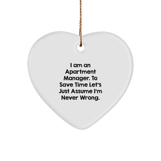 Funny Apartment Manager Gifts for Christmas Unique Heart Ornaments from Friends to Apartment Manager Coworkers - Image 1