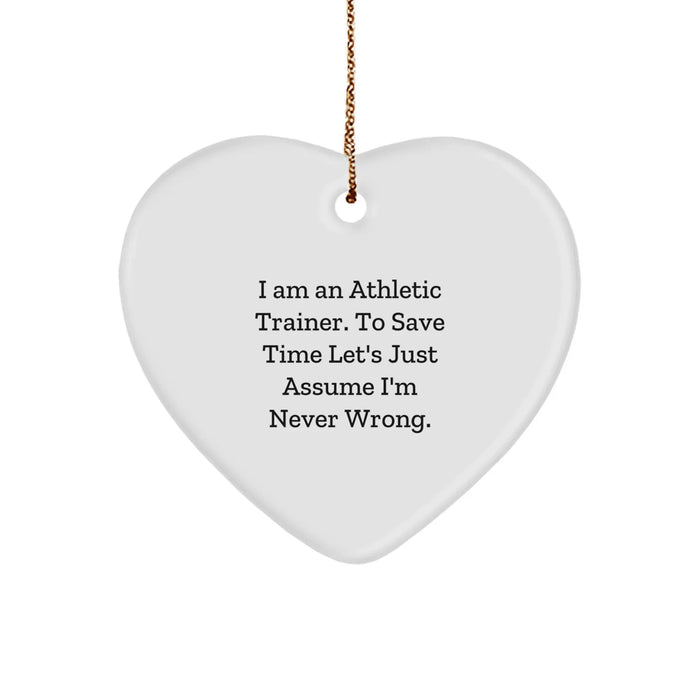 Athletic Trainer Heart Ornament Funny Quote Gifts from Men to Men for Christmas Unique - Image 1