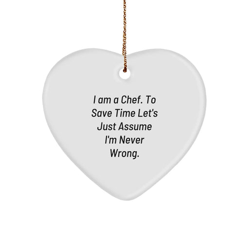 Funny Chef Heart Ornament Gifts from Friends and Family for Men and Women - Image 1