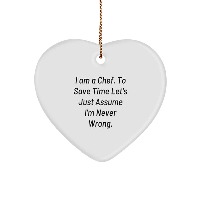 Funny Chef Heart Ornament Gifts from Friends and Family for Men and Women - Image 1