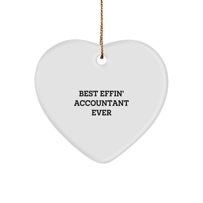 Funny Accountant Heart Ornament Gifts from Friends and Family for Best Effin' Accountant Ever - Unique Christmas Memorable Presents for Accountant Men and Women - Image 1