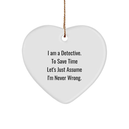 Detective Heart Ornament Funny Gift for Detective Lover's Christmas Unique Presents - Image 1