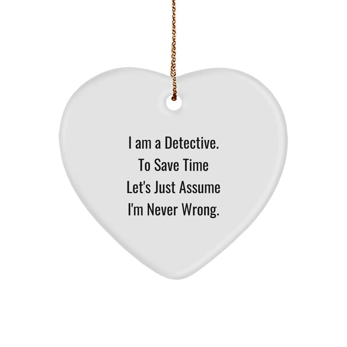 Detective Heart Ornament Funny Gift for Detective Lover's Christmas Unique Presents - Image 1