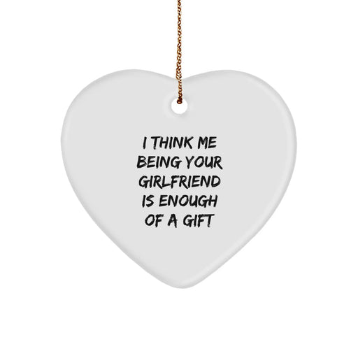 Funny Sweetheart Heart Ornament Gifts from Men to Women for Christmas Unique Love Quote - Image 1