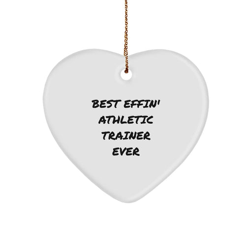 Funny Athletic Trainer Gifts from Friends for Men - Best Effin' Ever Heart Ornament, Christmas Unique - Image 1