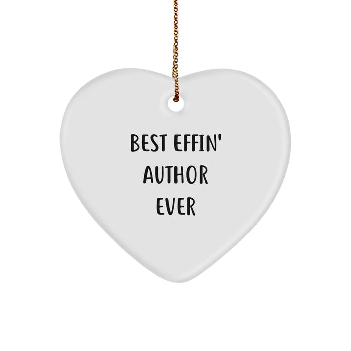 Funny Author Heart Ornament Gifts from Friends for Christmas Unique Author Gifts - Image 1