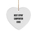 Funny Carpenter Gifts for Men, Heart Ornament with Best Effin' Carpenter Ever Quote, Christmas Unique Presents - Image 1