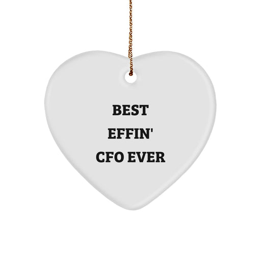 Funny CFO Gifts from Friends, Heart Ornament for Best Effin' Cfo Ever, Christmas Unique - Image 1