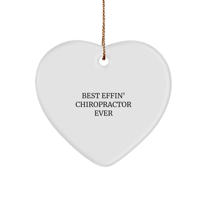 Funny Chiropractor Gifts from Men to Best 'Effin' Ever Chiropractor Heart Ornament for Christmas - Image 1