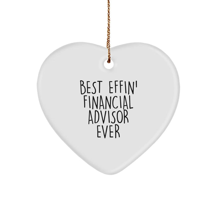 Funny Quote Gifts from Men to Financial Advisor, Heart Ornament, Christmas Unique Gifts for Financial Advisors - Image 1