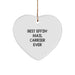 Funny Mail Carrier Gifts from Friends - Best Effin' Mail Carrier Ever Heart Ornament, Unique Christmas Unique Gifts for Mail Carrier, Heart Shaped Ornament - Image 1