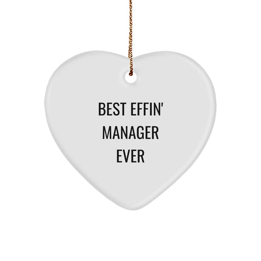 Funny Manager Gifts for Christmas - Best Effin' Heart Ornament, Manager Gifts from Friends, Funny Christmas Unique Gifts for Men, Women, Coworkers, Family - Image 1