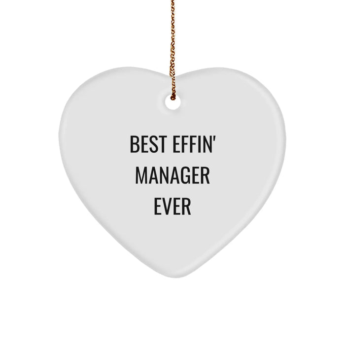 Funny Manager Gifts for Christmas - Best Effin' Heart Ornament, Manager Gifts from Friends, Funny Christmas Unique Gifts for Men, Women, Coworkers, Family - Image 1