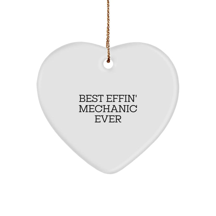 Funny Mechanic Gifts for Men - Best Effin' Heart Ornament - Unique Christmas Decorations from Family - Image 1