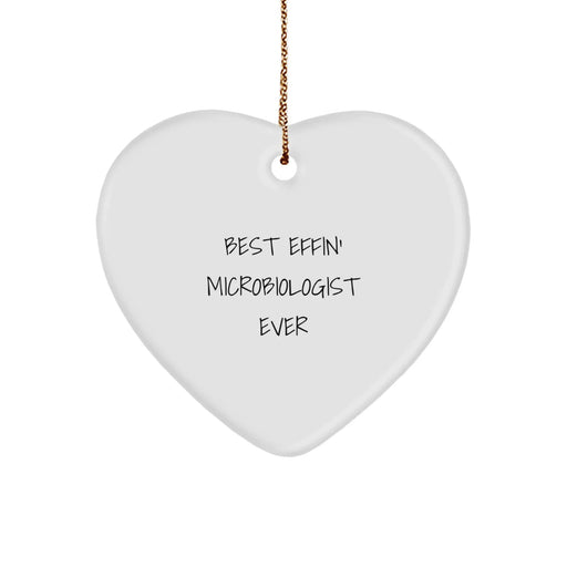 Funny Microbiologist Heart Ornament Gifts for Men, Women, Friends, Coworkers, Family, Best Effin' Microbiologist Ever Christmas Unique Presents from Loved Ones - Image 1