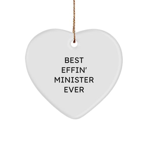 Funny Minister Gifts, Heart Ornament for Minister Friends, Christmas Unique Gifts from Men to Minister - Image 1