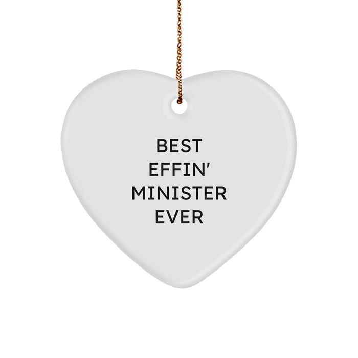 Funny Minister Gifts, Heart Ornament for Minister Friends, Christmas Unique Gifts from Men to Minister - Image 1