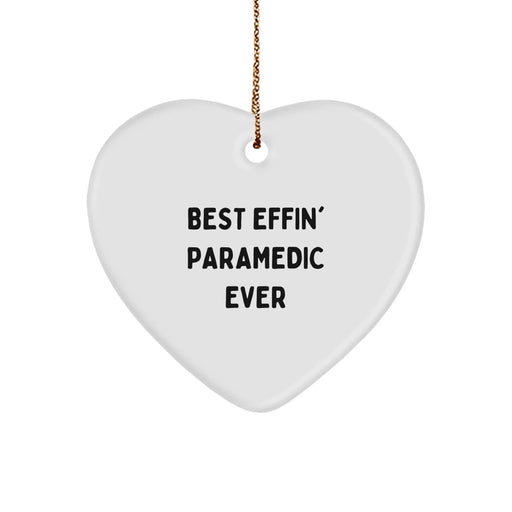 Funny Rescue Worker Gifts from Friends, Best Effin' Rescue Worker Ever Heart Ornament for Rescue Worker, Christmas Unique Gifts - Image 1
