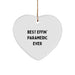 Funny Rescue Worker Gifts from Friends, Best Effin' Rescue Worker Ever Heart Ornament for Rescue Worker, Christmas Unique Gifts - Image 1