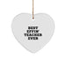 Funny Teacher Gifts from Friends, Unique Heart Ornament for Best Effin' Teacher Ever, Christmas Unique Gifts for Teacher - Image 1