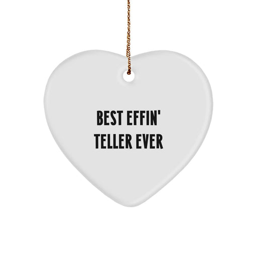 Funny Teller Heart Ornament Gifts from Men, Gifts for Teller, Heart Shaped, Christmas Unique Gifts, Teller Lover Gifts - Image 1