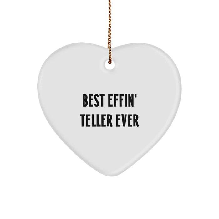 Funny Teller Heart Ornament Gifts from Men, Gifts for Teller, Heart Shaped, Christmas Unique Gifts, Teller Lover Gifts - Image 1