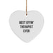 Funny Therapist Heart Ornament Gifts from Men to Therapist, Best Effin' Therapist Ever Christmas Unique Gifts, Heart Shaped White Ornament - Image 1