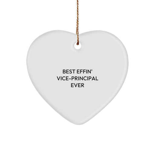 Funny Vice-principal Gifts from Friends, Heart Ornament, Best Effin' Vice-principal Ever Christmas Unique Gift for Vice-principal - Image 1