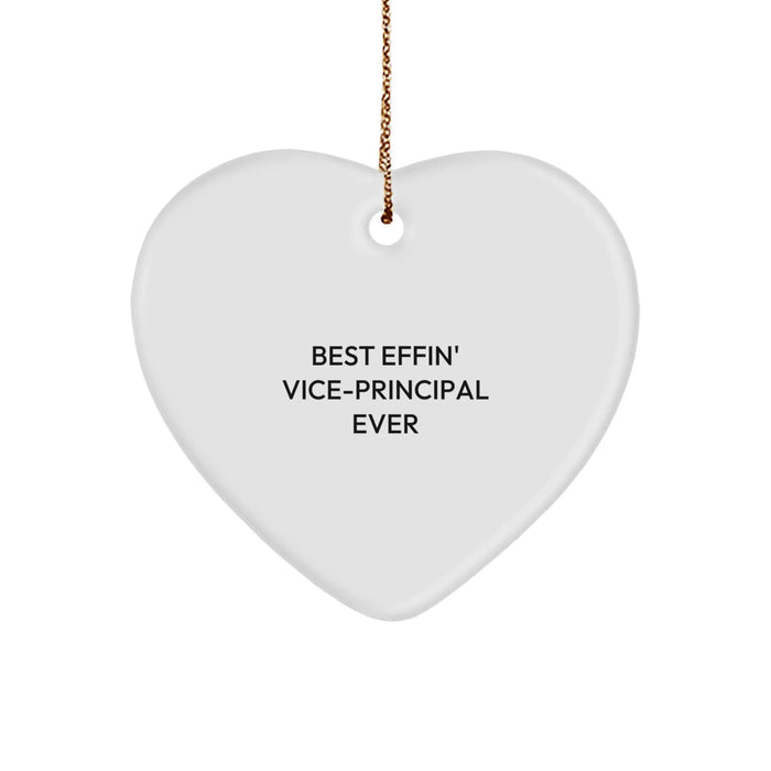 Funny Vice-principal Gifts from Friends, Heart Ornament, Best Effin' Vice-principal Ever Christmas Unique Gift for Vice-principal - Image 1