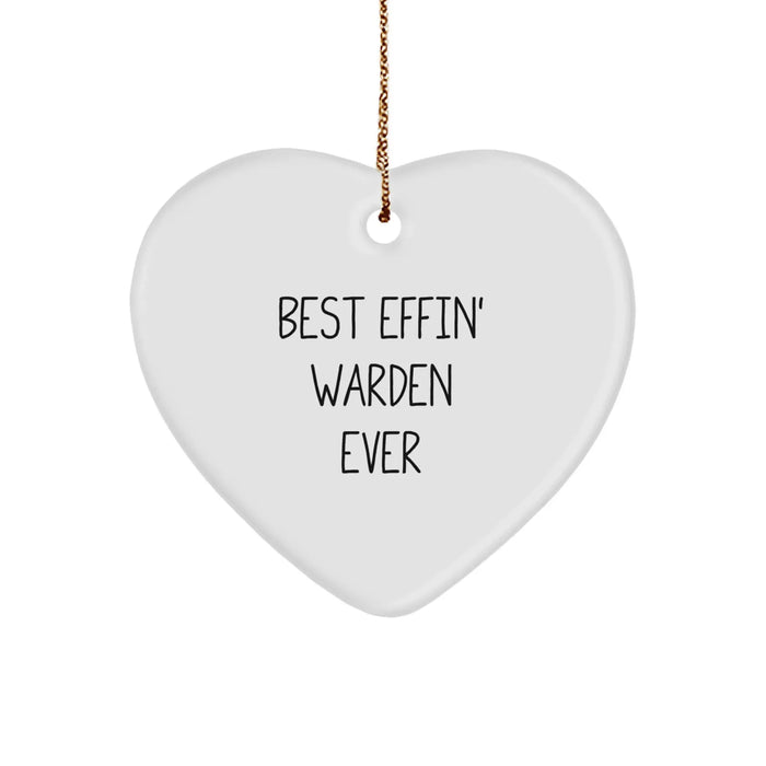 Funny Warden Quote Heart Ornament Gifts from Friends for Men, Women, Coworkers, Family and Warden Enthusiasts, Perfect Christmas Unique Gifts - Image 1