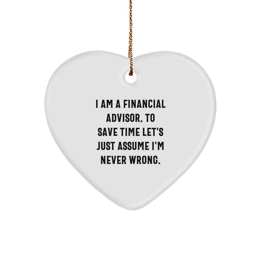 Cute Financial Advisor Heart Ornament Gifts from Family to Friends for Christmas - Image 1