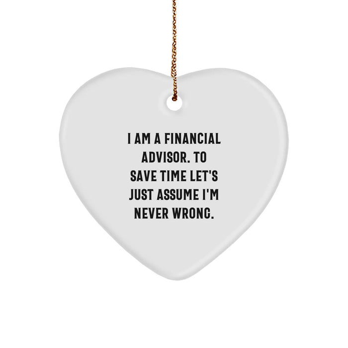 Cute Financial Advisor Heart Ornament Gifts from Family to Friends for Christmas - Image 1