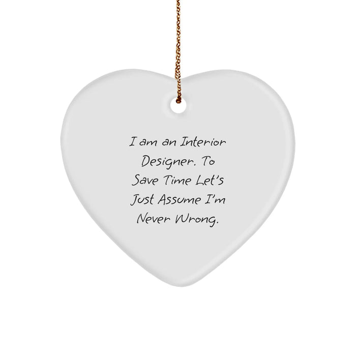 Funny Interior Designer Gifts from Friends - Heart Ornament for Christmas Unique Gifts for Interior Designer Friends - Image 1