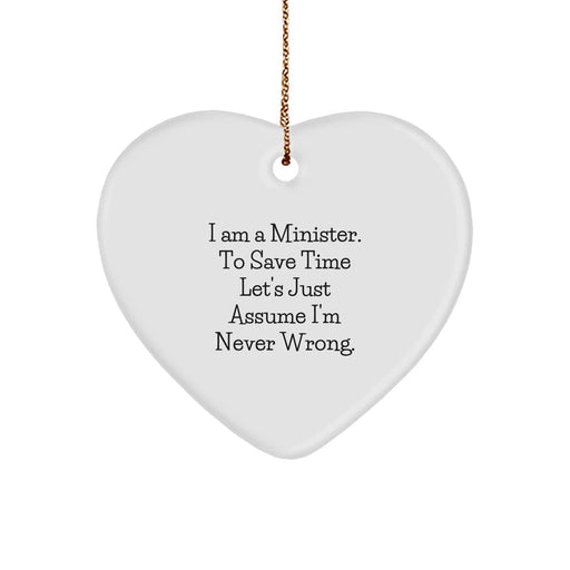 Funny Minister Christmas Heart Ornament Gifts from Men to Minister Friends - Image 1