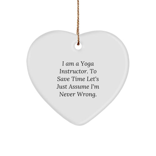 Funny Yoga Instructor Heart Ornament Gifts from Friends, Perfect for Yoga Instructor, Christmas Unique Gifts - Image 1