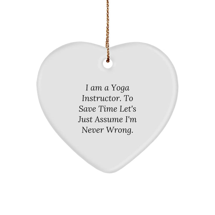 Funny Yoga Instructor Heart Ornament Gifts from Friends, Perfect for Yoga Instructor, Christmas Unique Gifts - Image 1