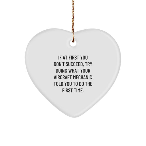 Funny Aircraft Mechanic Gifts for Men Unique Heart Ornament from Friends, Christmas Unique Gifts for Friends, Family - Image 1