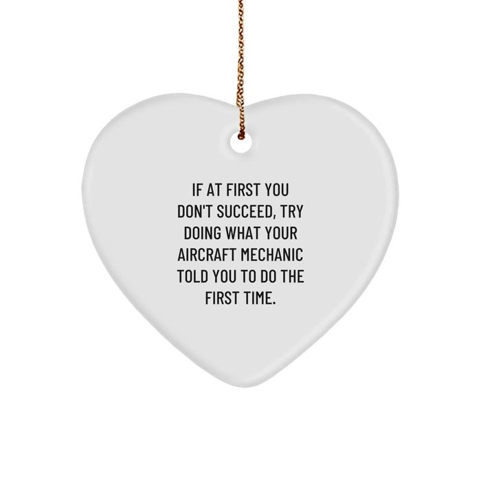 Funny Aircraft Mechanic Gifts for Men Unique Heart Ornament from Friends, Christmas Unique Gifts for Friends, Family - Image 1