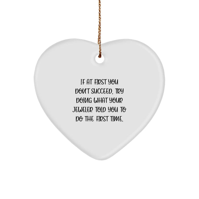 Funny Heart Ornament Gifts from Men to Jeweler Friends, Heart Shaped Ornament for Jeweler, Christmas Unique Gifts for Jeweler - Image 1