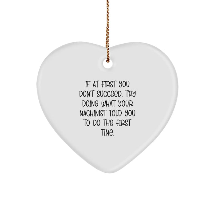 Funny Machinist Heart Ornament Gifts from Friends, Coworkers, or Family for Christmas Unique Gifts - Image 1