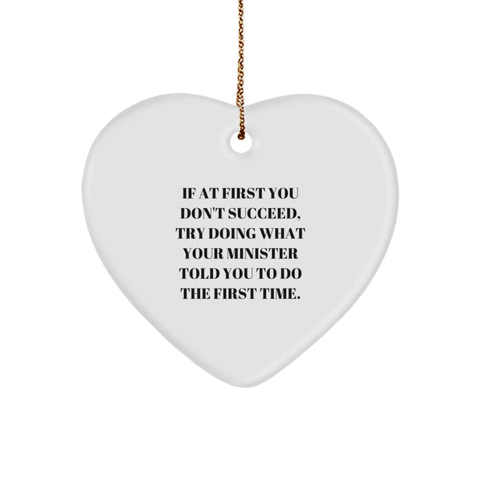 Funny Minister Heart Ornament Gifts from Friends for Christmas Unique Minister Minister Gifts - Image 1