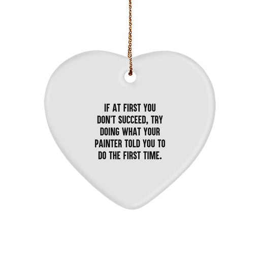 Funny Painter Gifts from Friends for Painter Men, Heart Ornament, Christmas Unique - Image 1