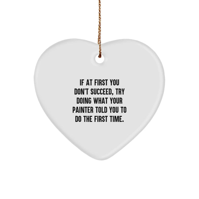 Funny Painter Gifts from Friends for Painter Men, Heart Ornament, Christmas Unique - Image 1