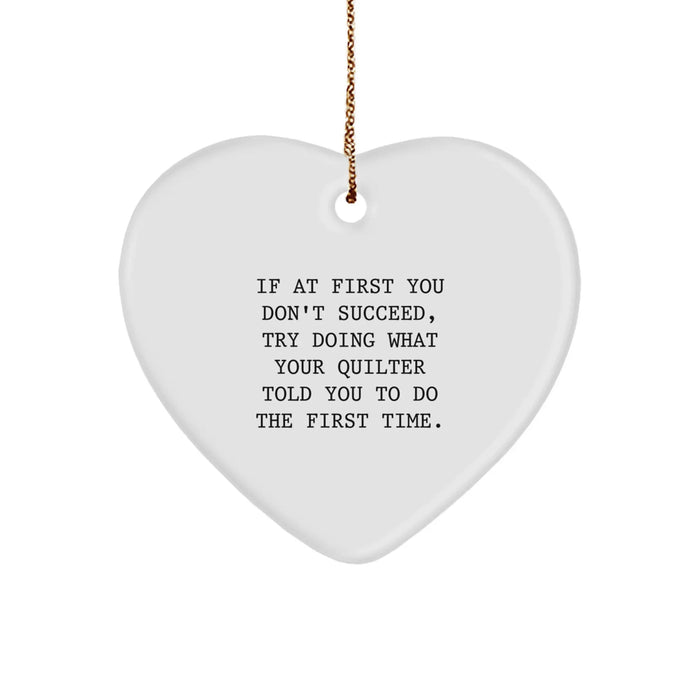 Funny Quilter Heart Ornament Gifts from Friends for Men Women Christmas Unique Gifts - Image 1