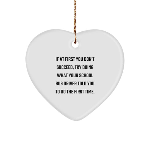 Funny School Bus Driver Gifts from Men to School Bus Drivers, Heart Ornament for Christmas Unique Presents - Image 1