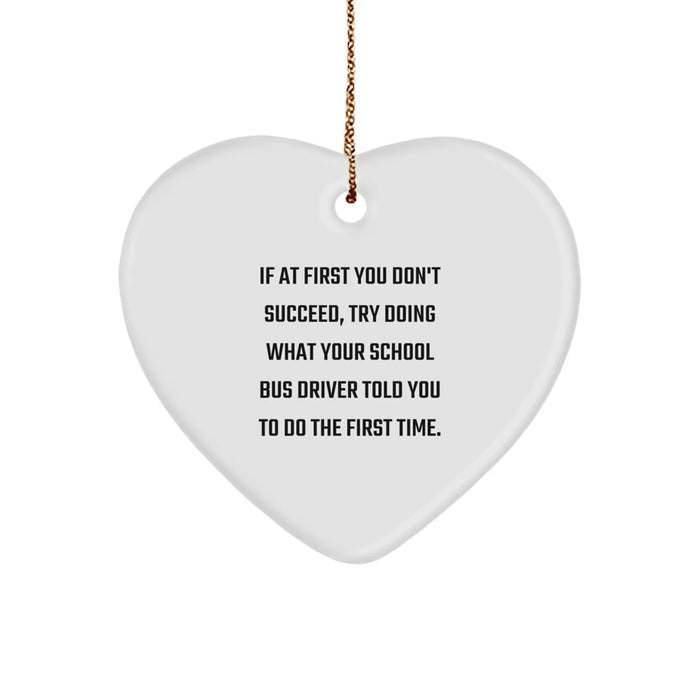 Funny School Bus Driver Gifts from Men to School Bus Drivers, Heart Ornament for Christmas Unique Presents - Image 1