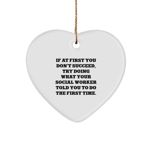 Funny Social Worker Gifts from Friends, Heart Ornament with Inspirational Quote, Christmas Unique Gifts for Social Worker, Family, Coworkers, Men, Women - Image 1