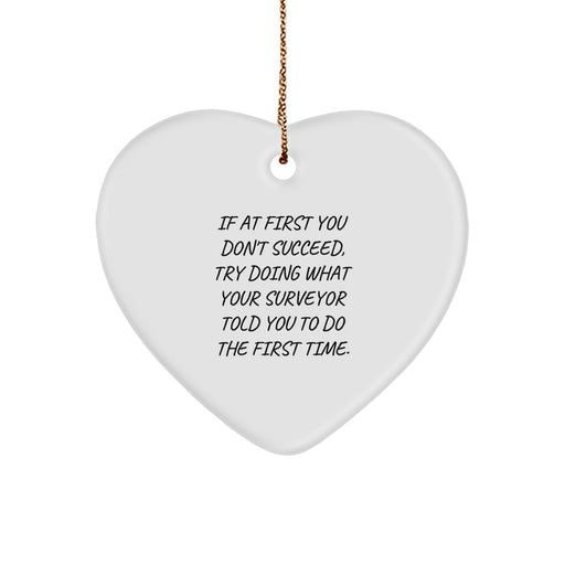 Funny Surveyor Heart Ornament Gifts from Friends for Surveyor at Christmas Unique - Image 1